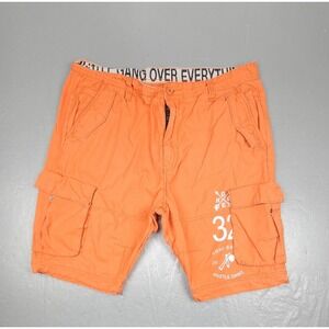 Hustle Gang Over Everything Cargo Shorts Mens 40 Orange Y2k Streetwear T.I.P